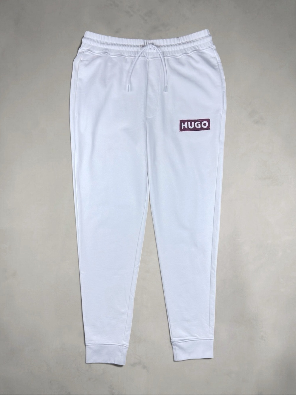 NWOT HUGO White Logo Patch Datlenti Jogger Sweatpants - 100% Cotton Small